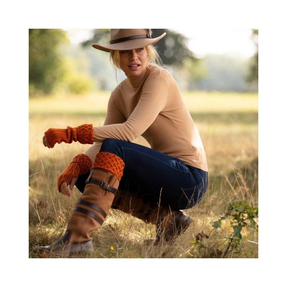 Lady Rannoch Wrist Warmers -Burnt Orange