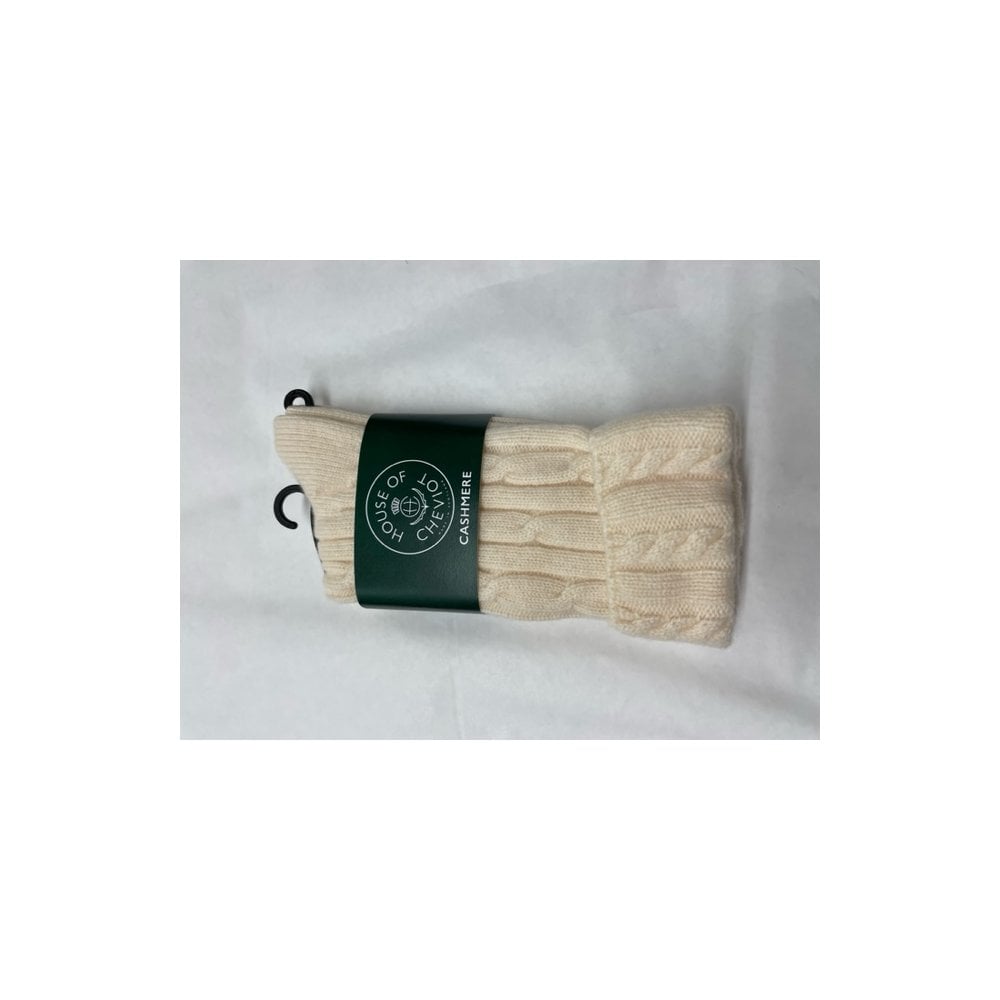 Ladies Cashmere Rib Bed Sock - Chalk/Kappor