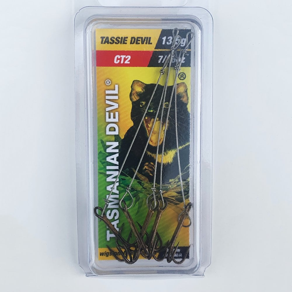 Pack of 5 Treble Hook Rigs for Tasmanian Devil Lures