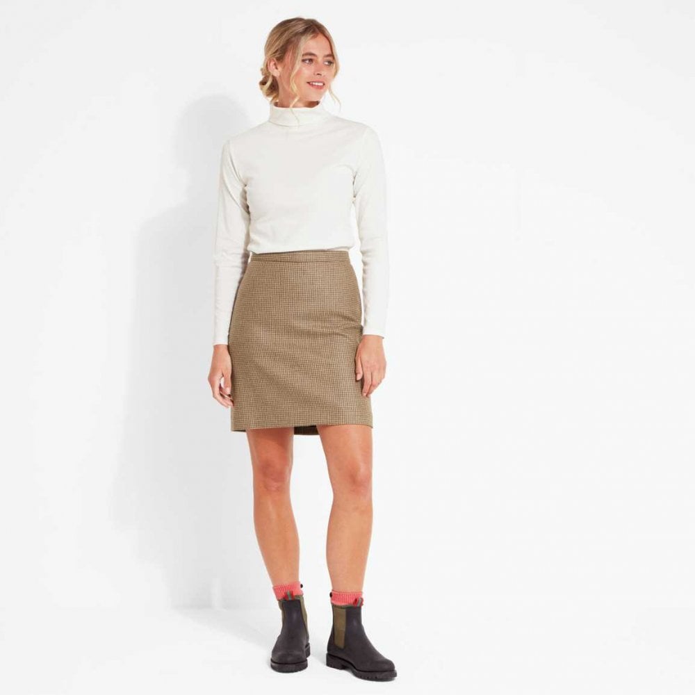 Beauly Tweed Skirt - Houndstooth Tweed