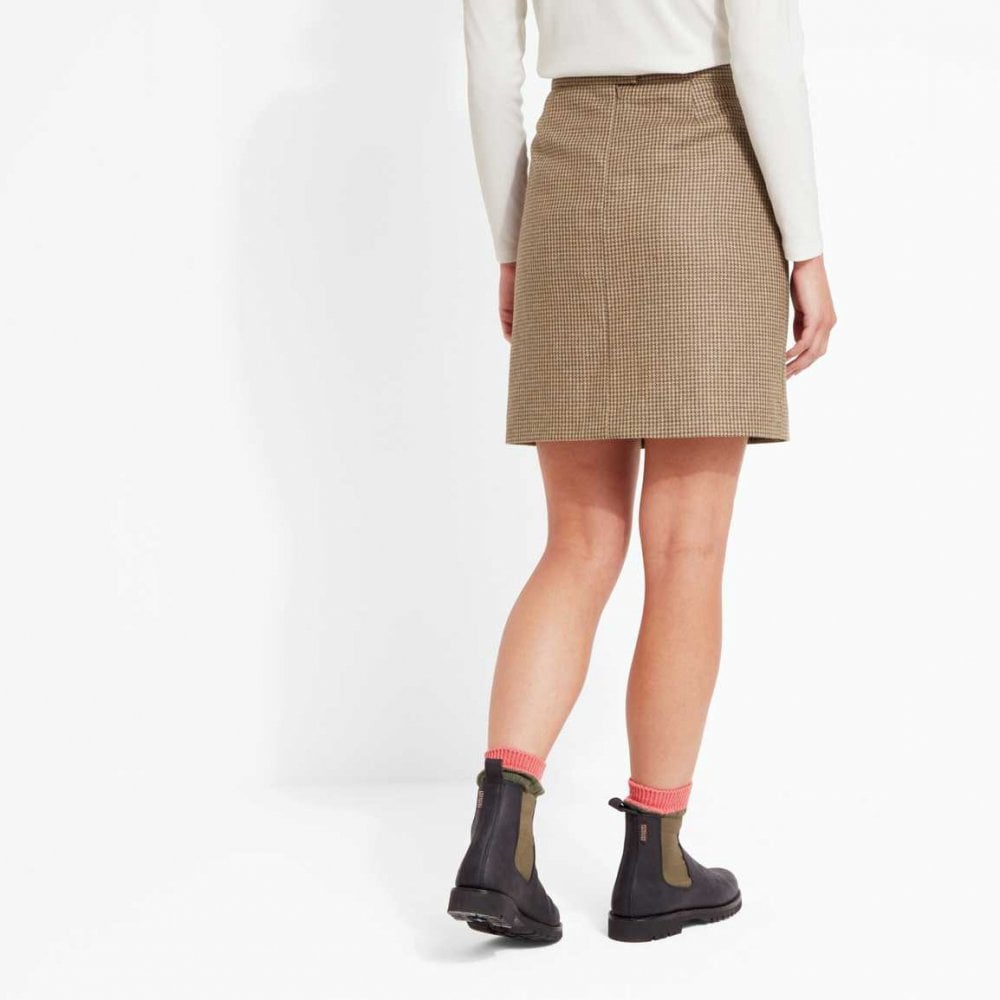 Beauly Tweed Skirt - Houndstooth Tweed