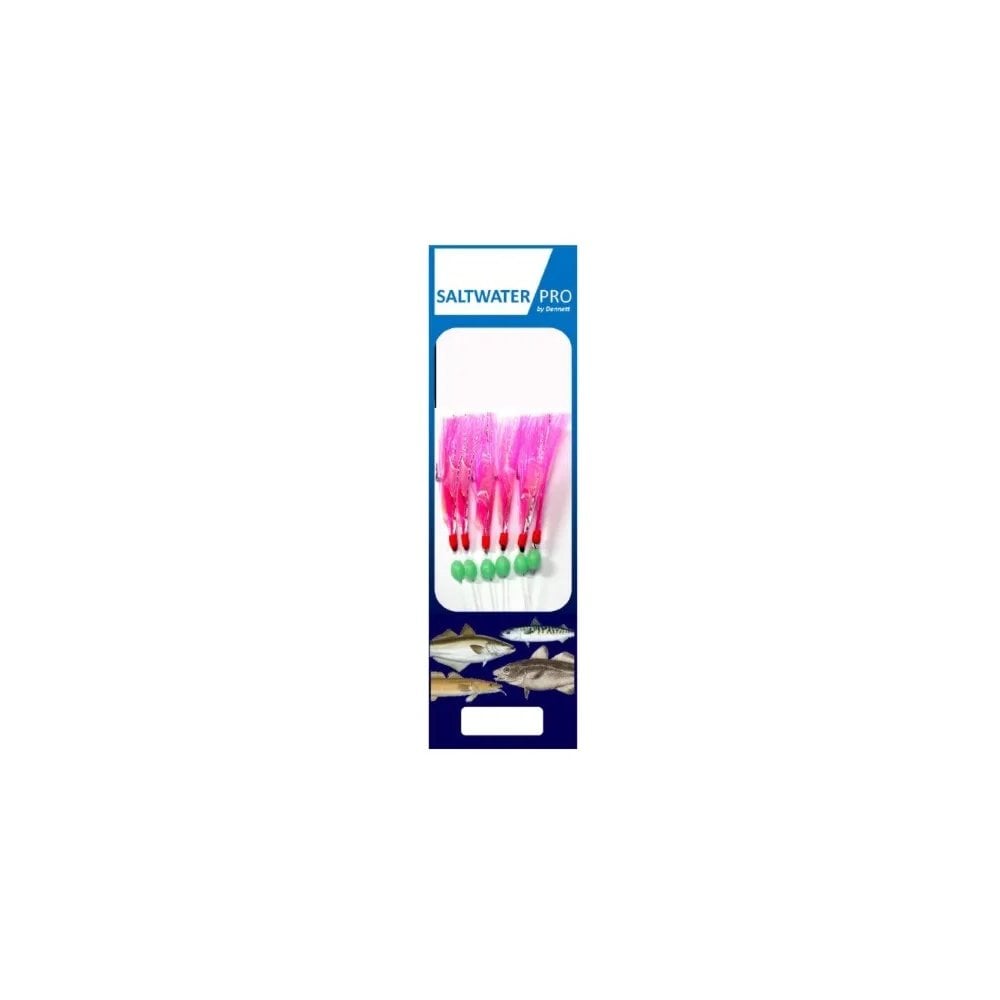 Saltwater Pro 6 Hook Pink Aurora Rig
