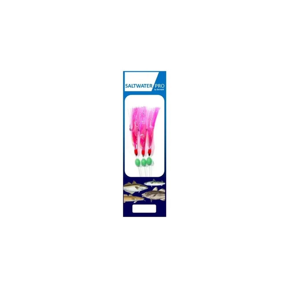 Saltwater Pro 3 Hook Pink Aurora Rig