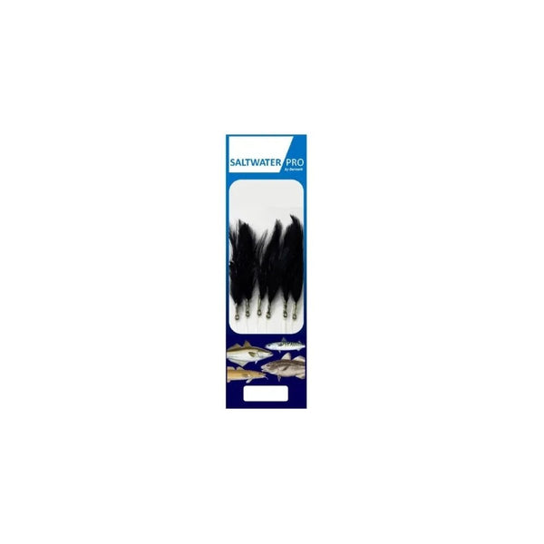Saltwater Pro 6 Hook Black Feather Rig
