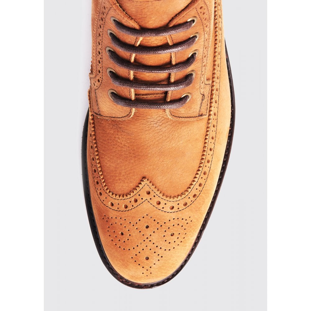 Down Goodyear Brogue Boot - Brown