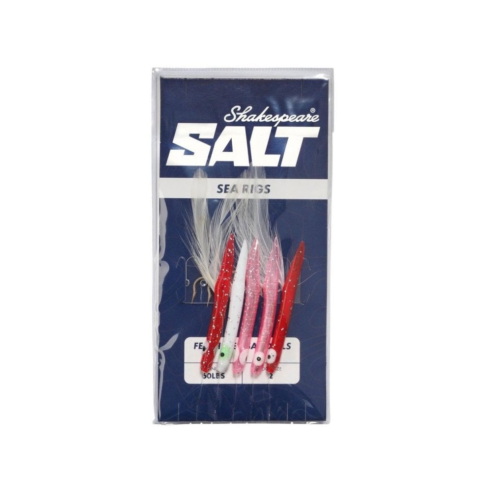 Salt Feathered Sandeels Lure 5 Hook Rig Size 2