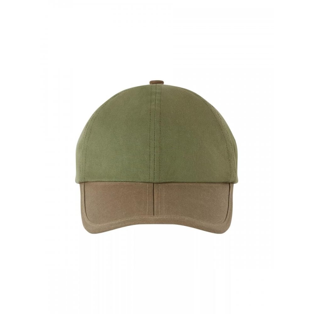 Marham- Waterproof Waxed Canvas Foldable Cap - Olive/Brown