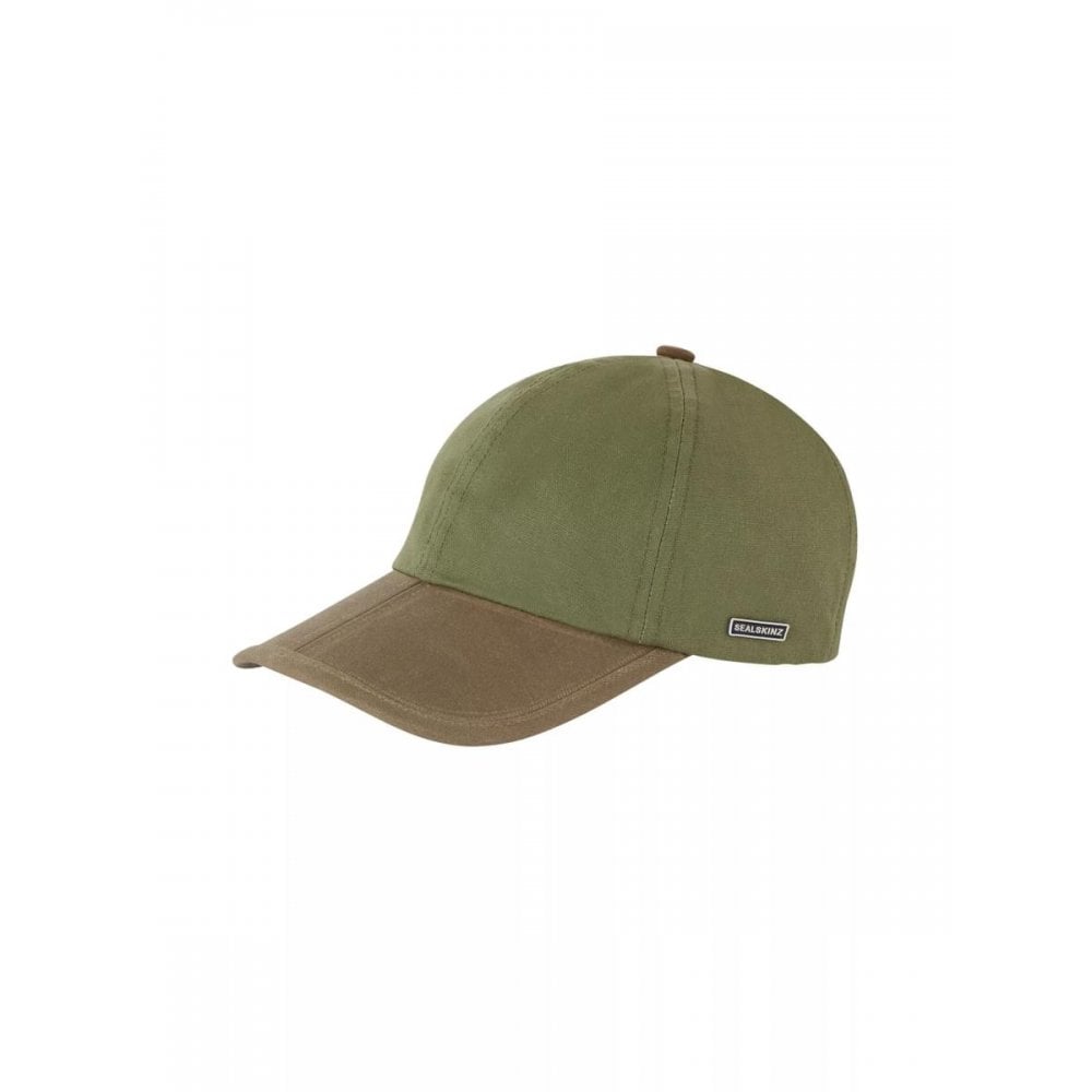Marham- Waterproof Waxed Canvas Foldable Cap - Olive/Brown