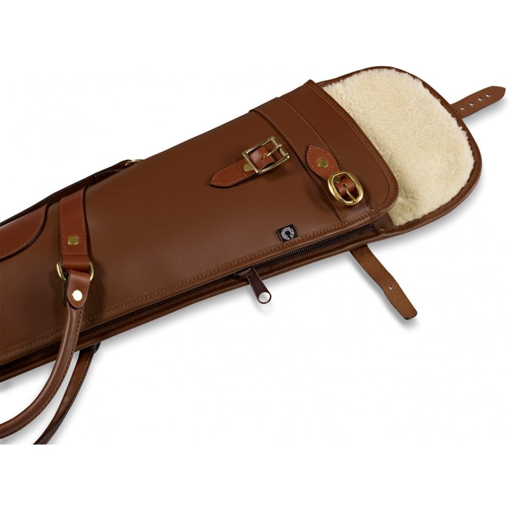 Byland Leather Shotgun Slip with Flap, Zip & Carry Handles