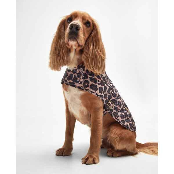 Boulevard Quilted Dog Coat - Dusty Pecan Jaguar Print