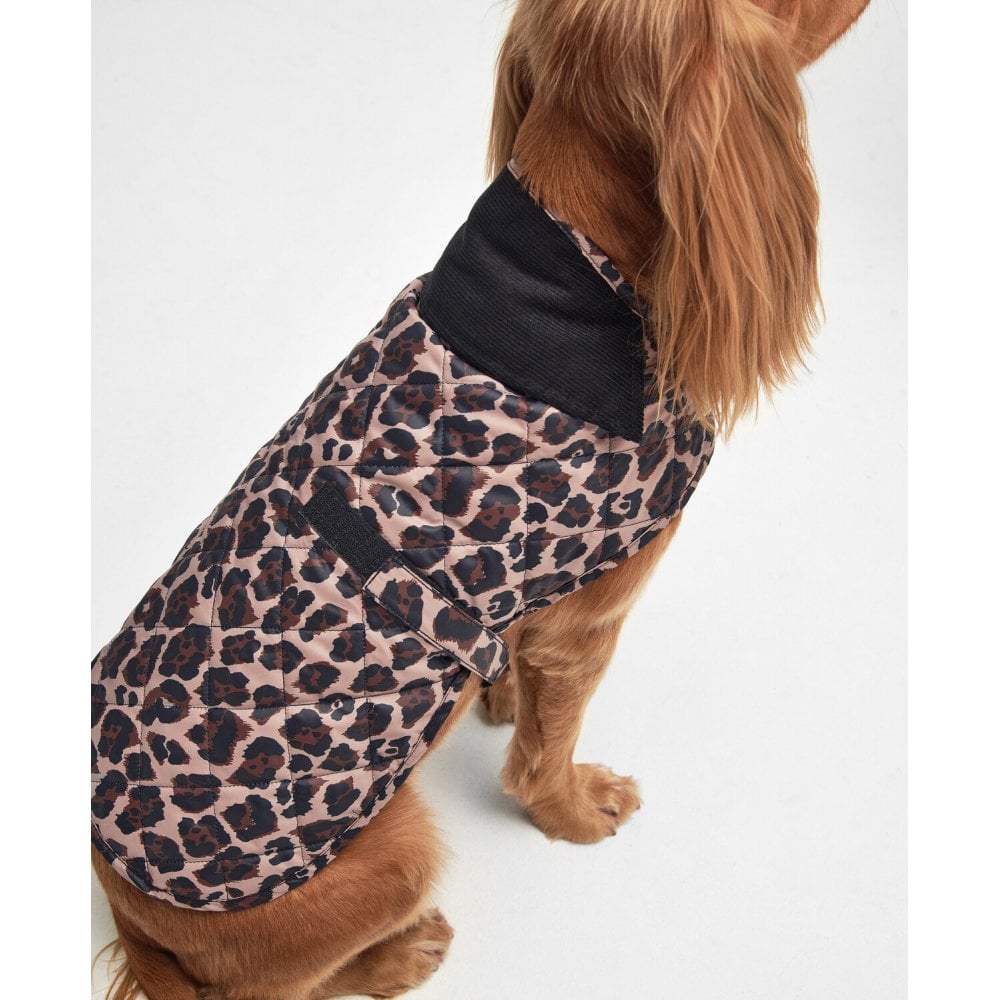 Boulevard Quilted Dog Coat - Dusty Pecan Jaguar Print