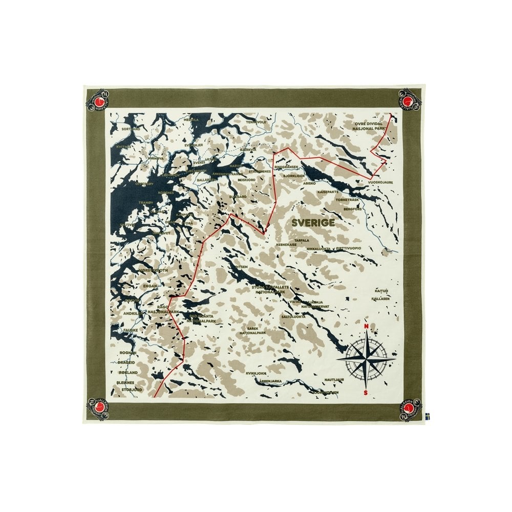 Swedish Classic Map Scarf - Green