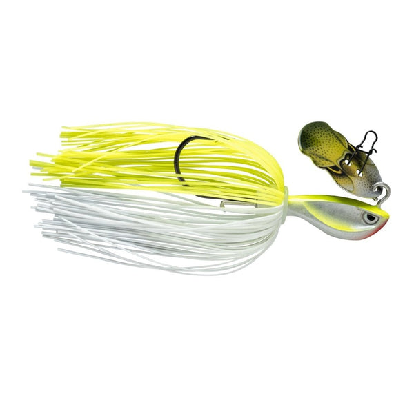 Rap-V Pike Bladed Jig in Silver Fluorescent Chartreuse Pattern