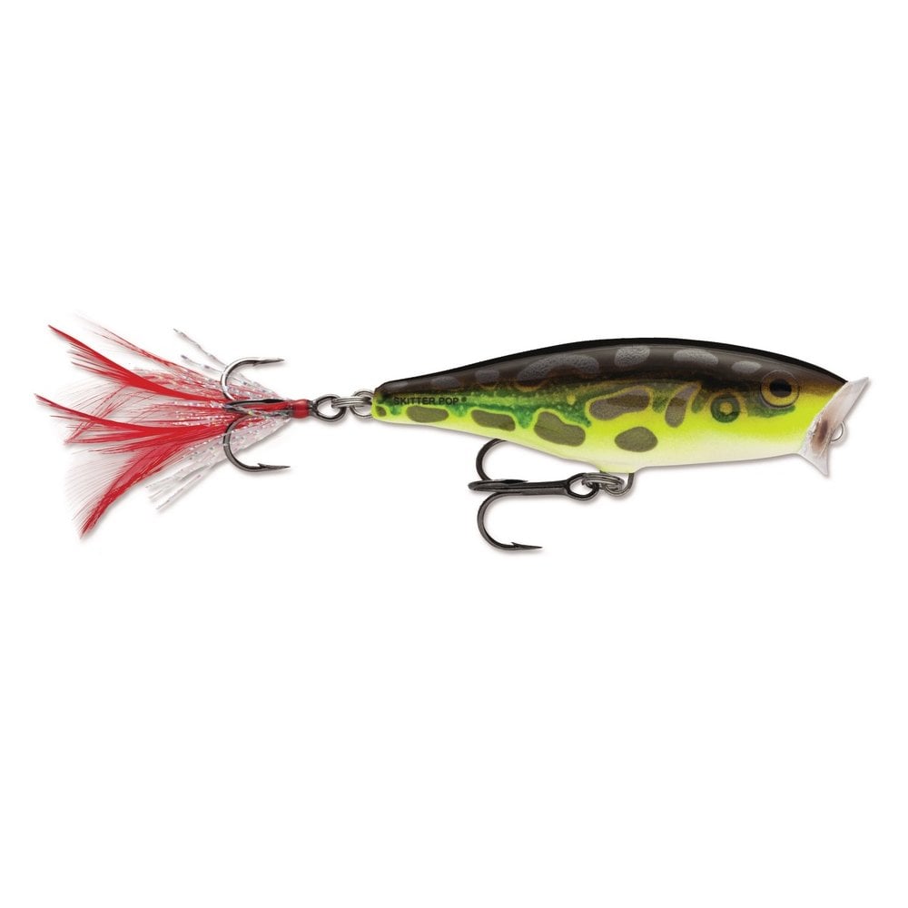 Skitter Pop Lure in Lime Frog Pattern