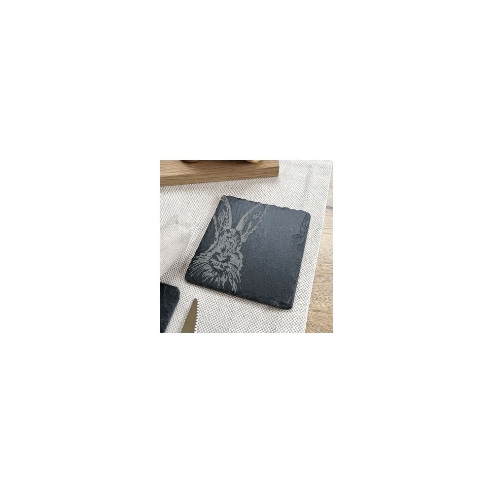 Single Slate Coaster - Hare
