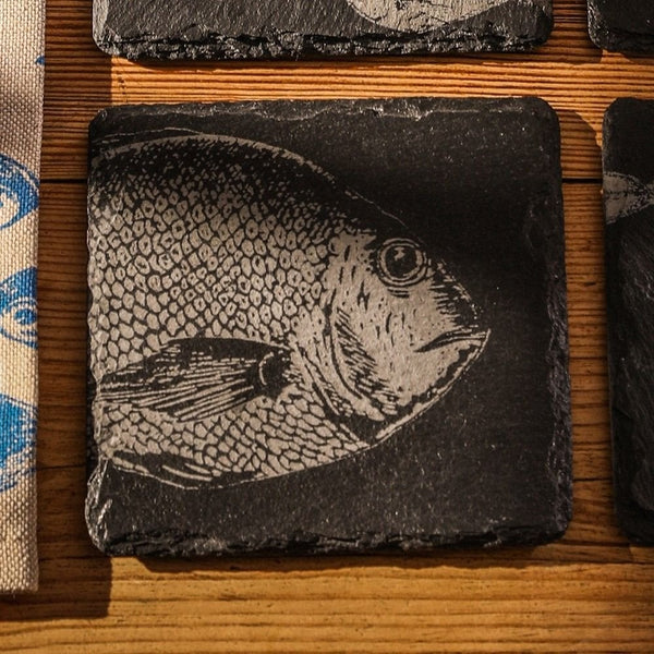 Single Slate Coaster - Fish