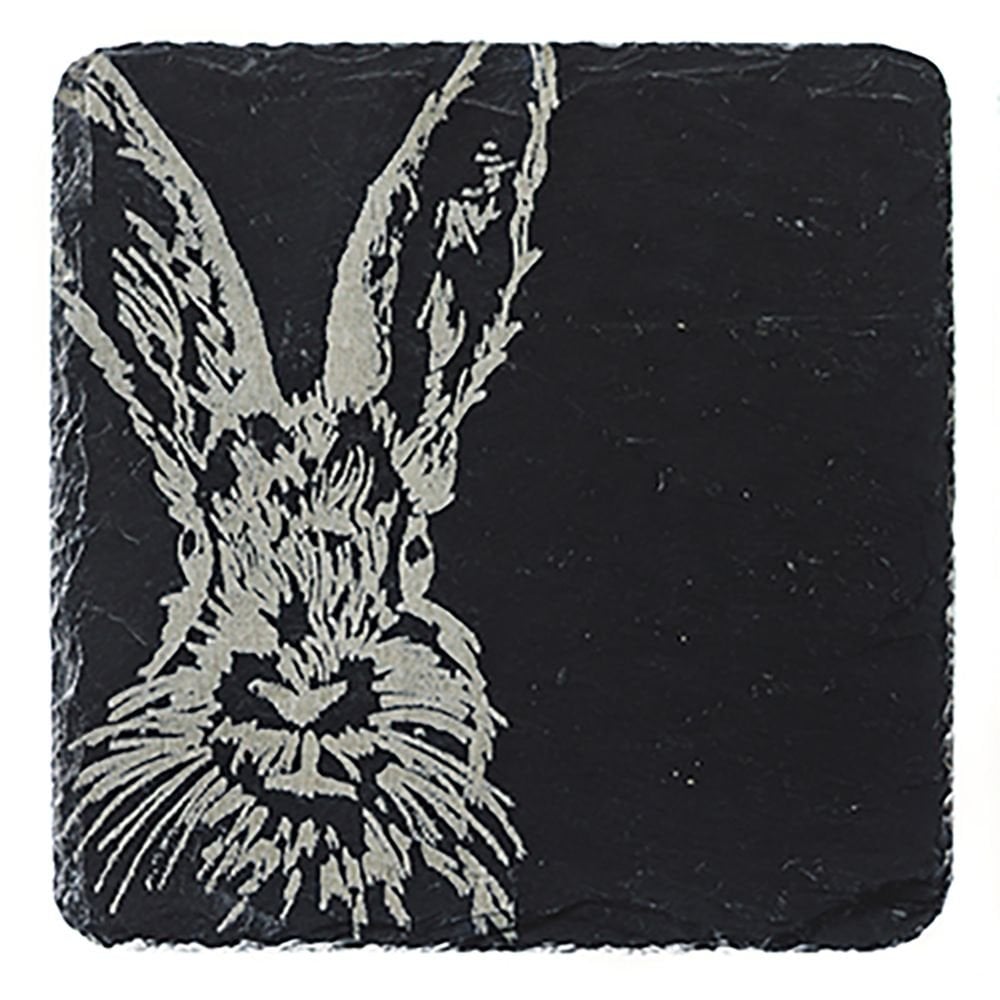 Single Slate Coaster - Hare