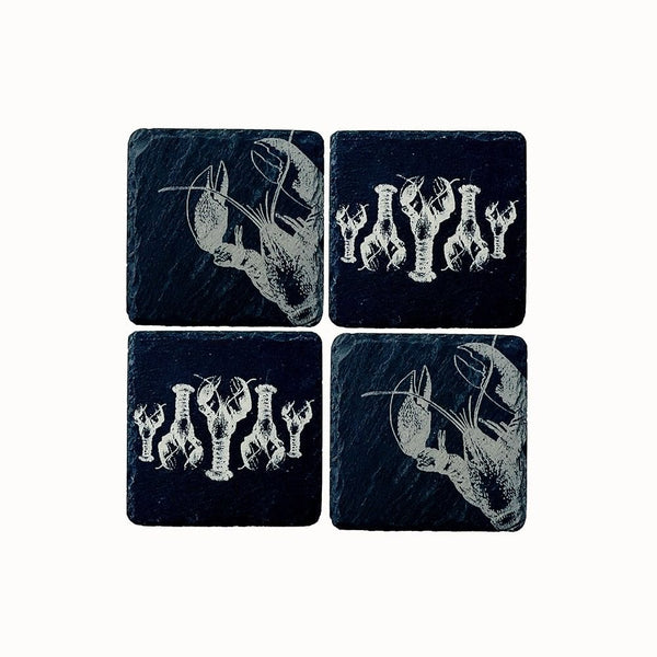 Lobster Mix Slate Coasters - Set of 4