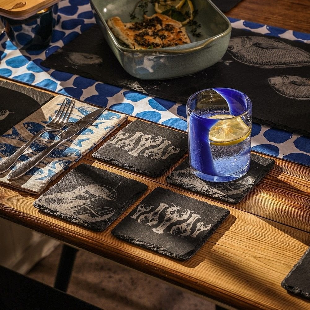 Lobster Mix Slate Coasters - Set of 4