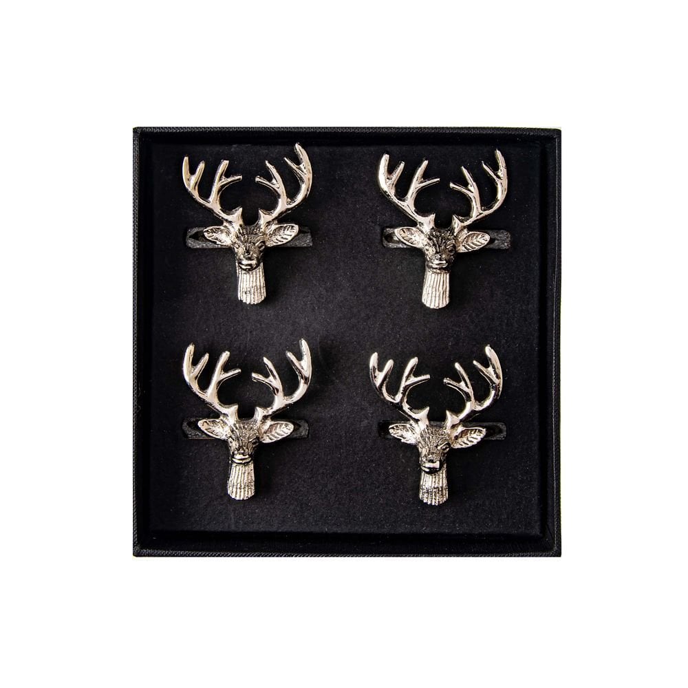 4 Napkin Rings - Stag