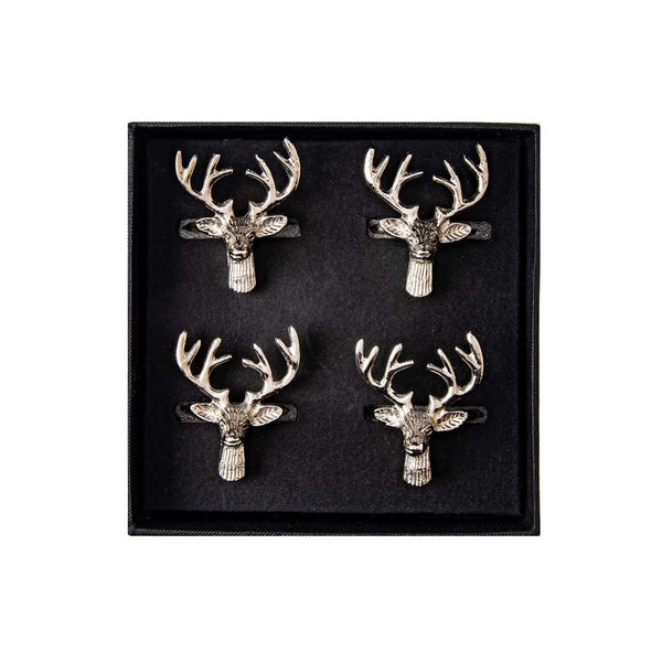 4 Napkin Rings - Stag