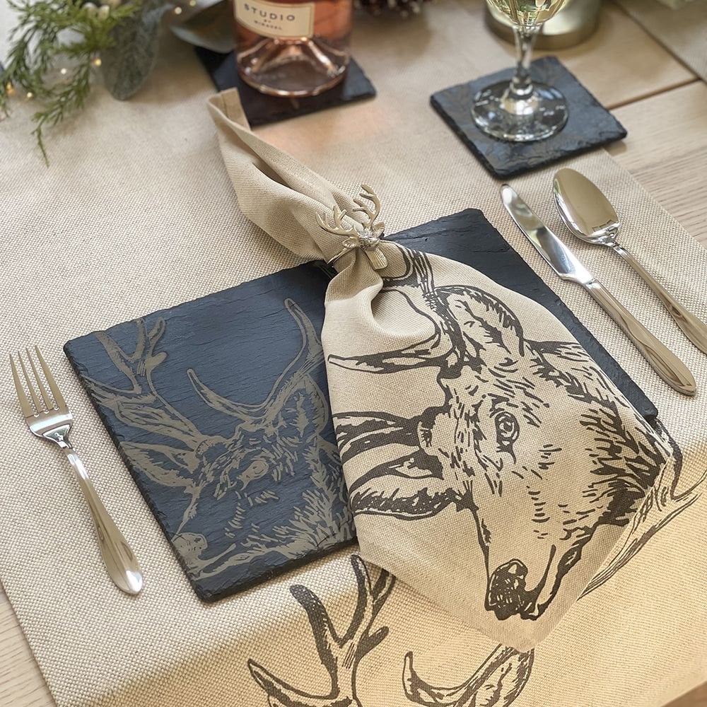 4 Napkin Rings - Stag