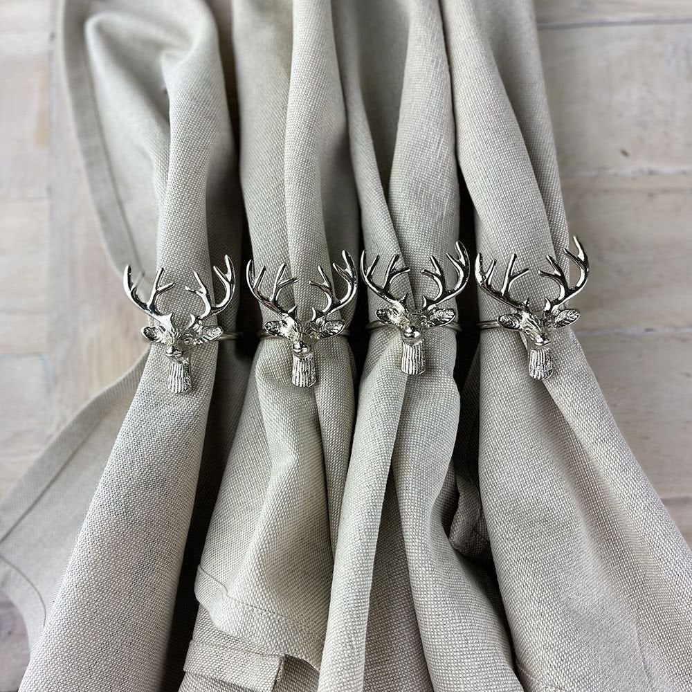 4 Napkin Rings - Stag