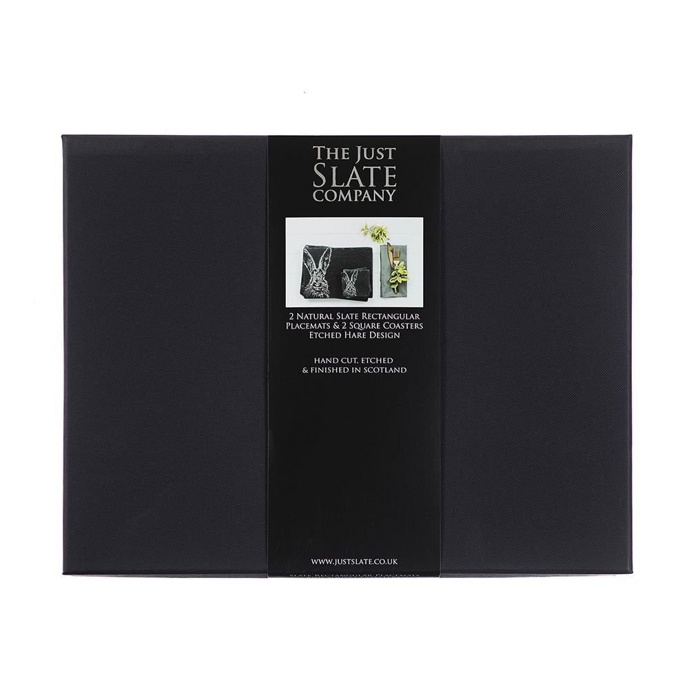 Slate Coaster & Place Mat Set - Hare
