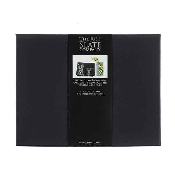 Slate Coaster & Place Mat Set - Hare