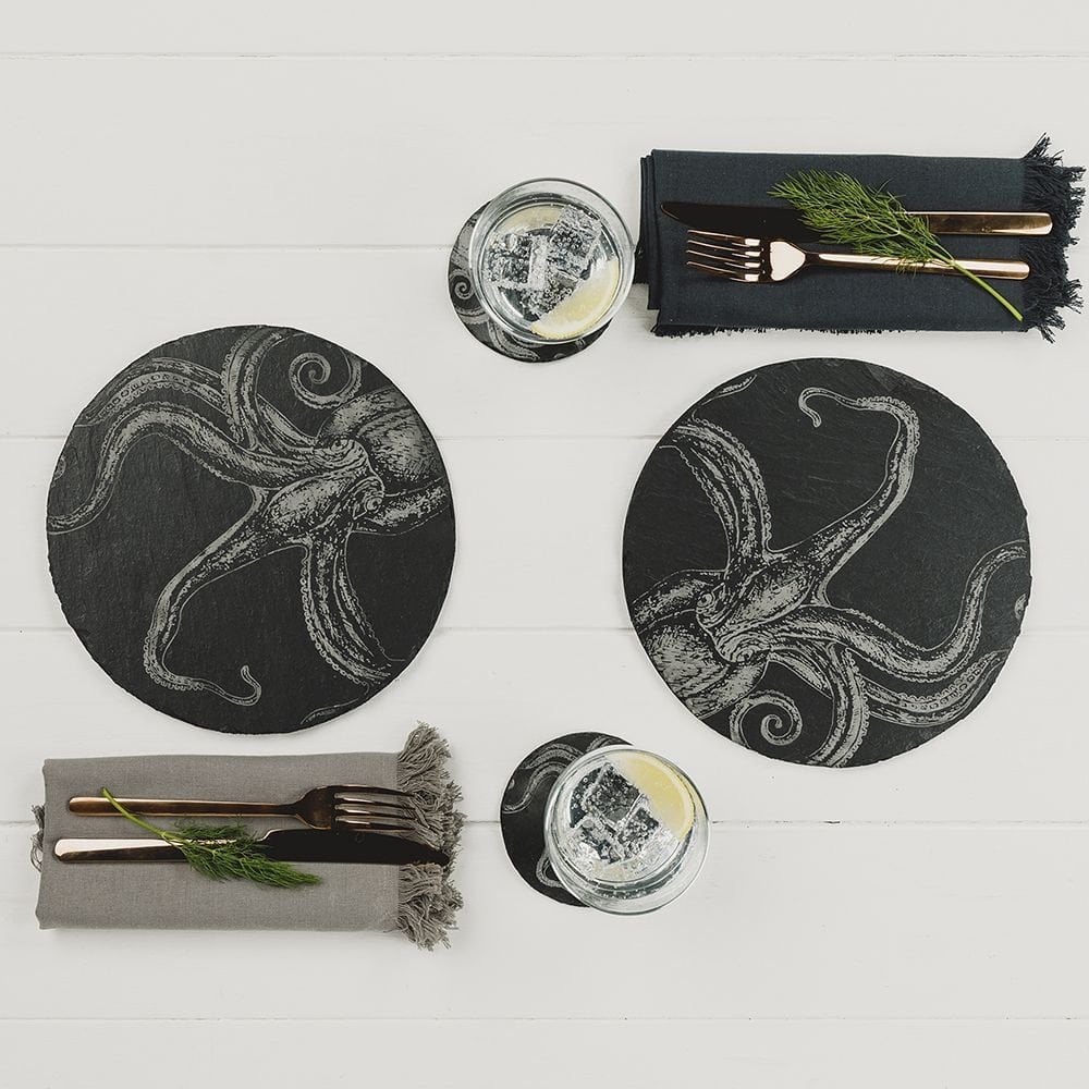 2 Octopus Slate Place Mats