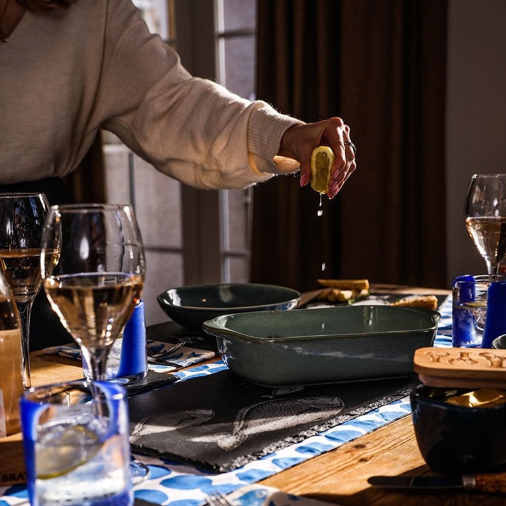 Slate Fish Repeat  Table Runner