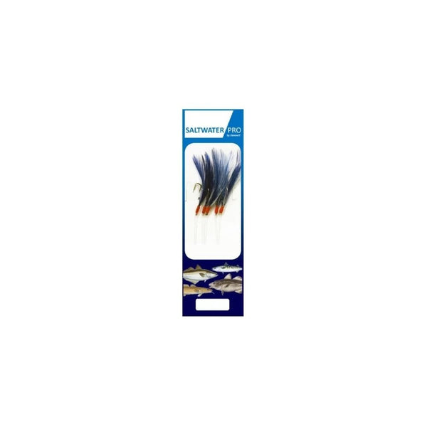 Saltwater Pro 5 Hook Blue/White Feather Rig