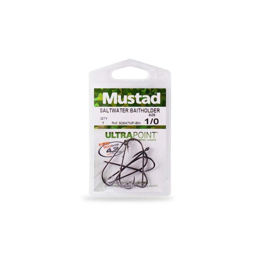 Saltwater Black Nickel Long Baitholder Needle Point Hooks