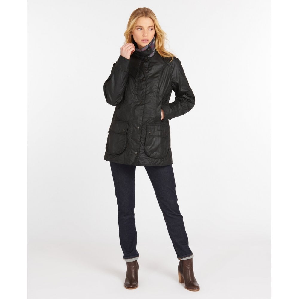 Beadnell Ladies Waxed Jacket in Black
