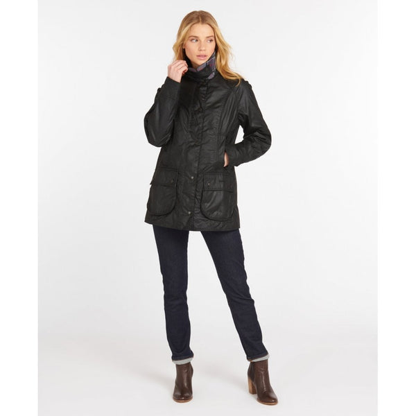 Beadnell Ladies Waxed Jacket in Black