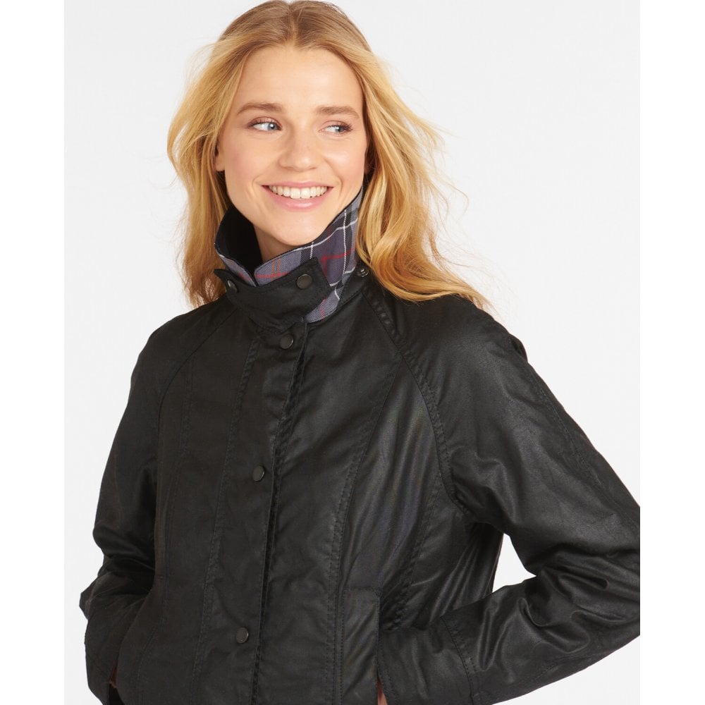 Beadnell Ladies Waxed Jacket in Black