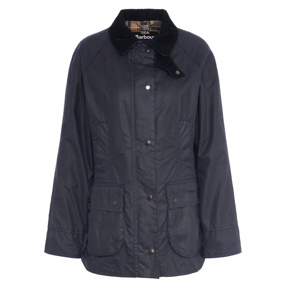 Beadnell Ladies Waxed Jacket in Navy