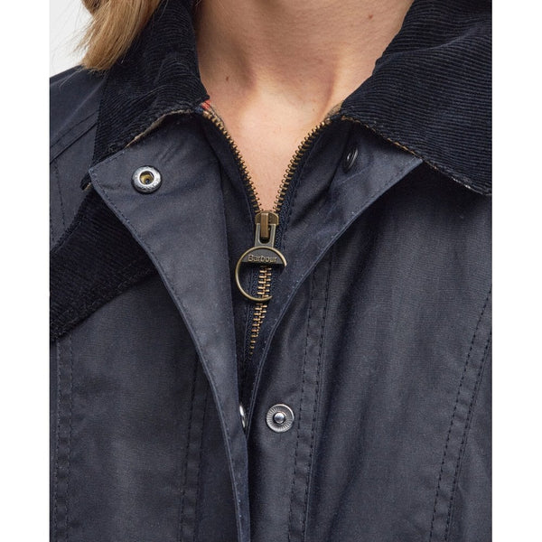Beadnell Ladies Waxed Jacket in Navy