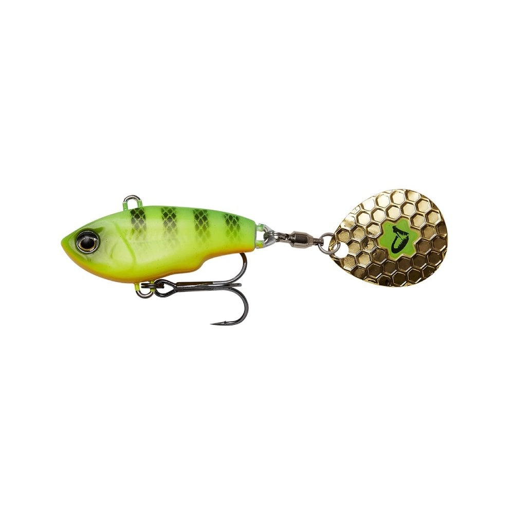 Fat Tail Spin Lure in Firetiger Pattern