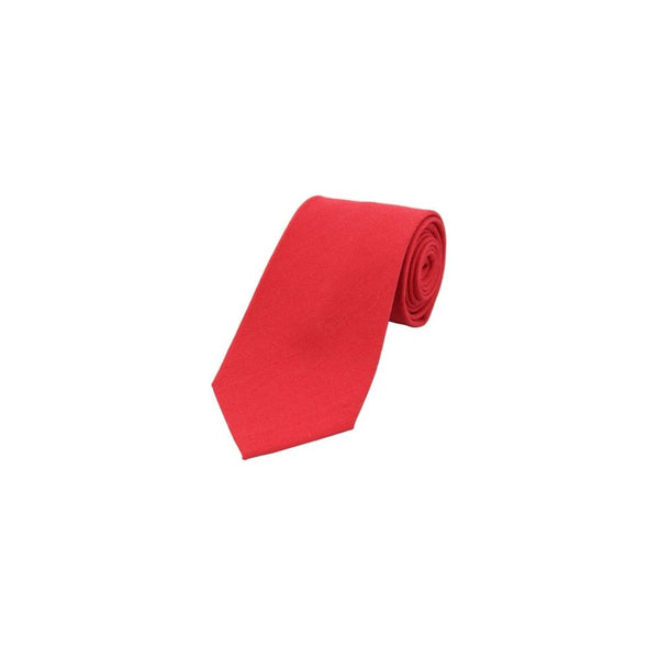 Plain Wool Rich Tie - Red