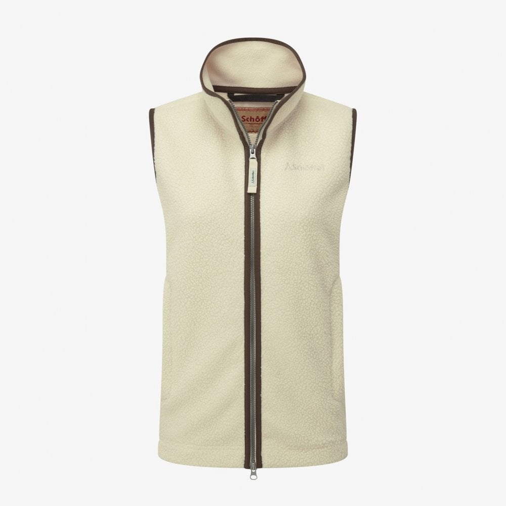 Lyndon Retro Fleece Gilet - Ecru