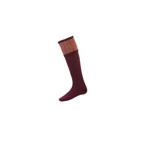 Herringbone Sock & Garter Tie - Mulberry