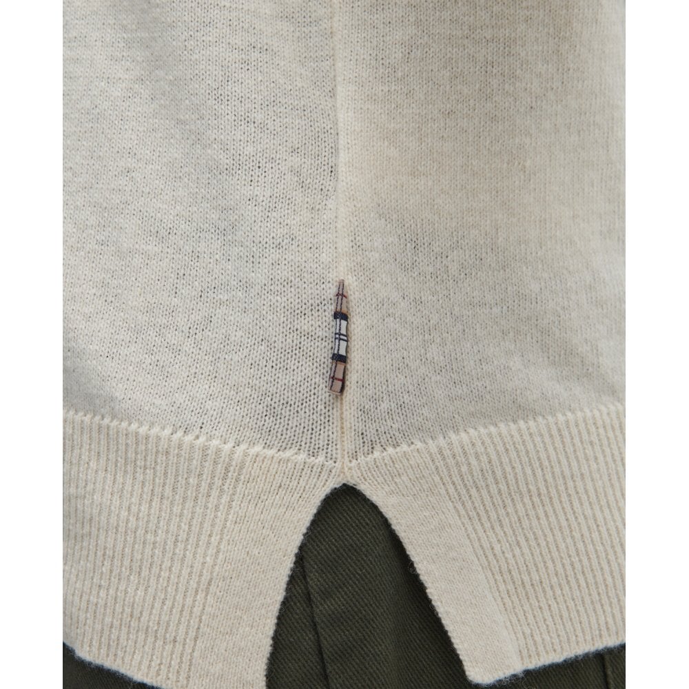 Pendle Roll Collar - Ecru/hessian Tartan