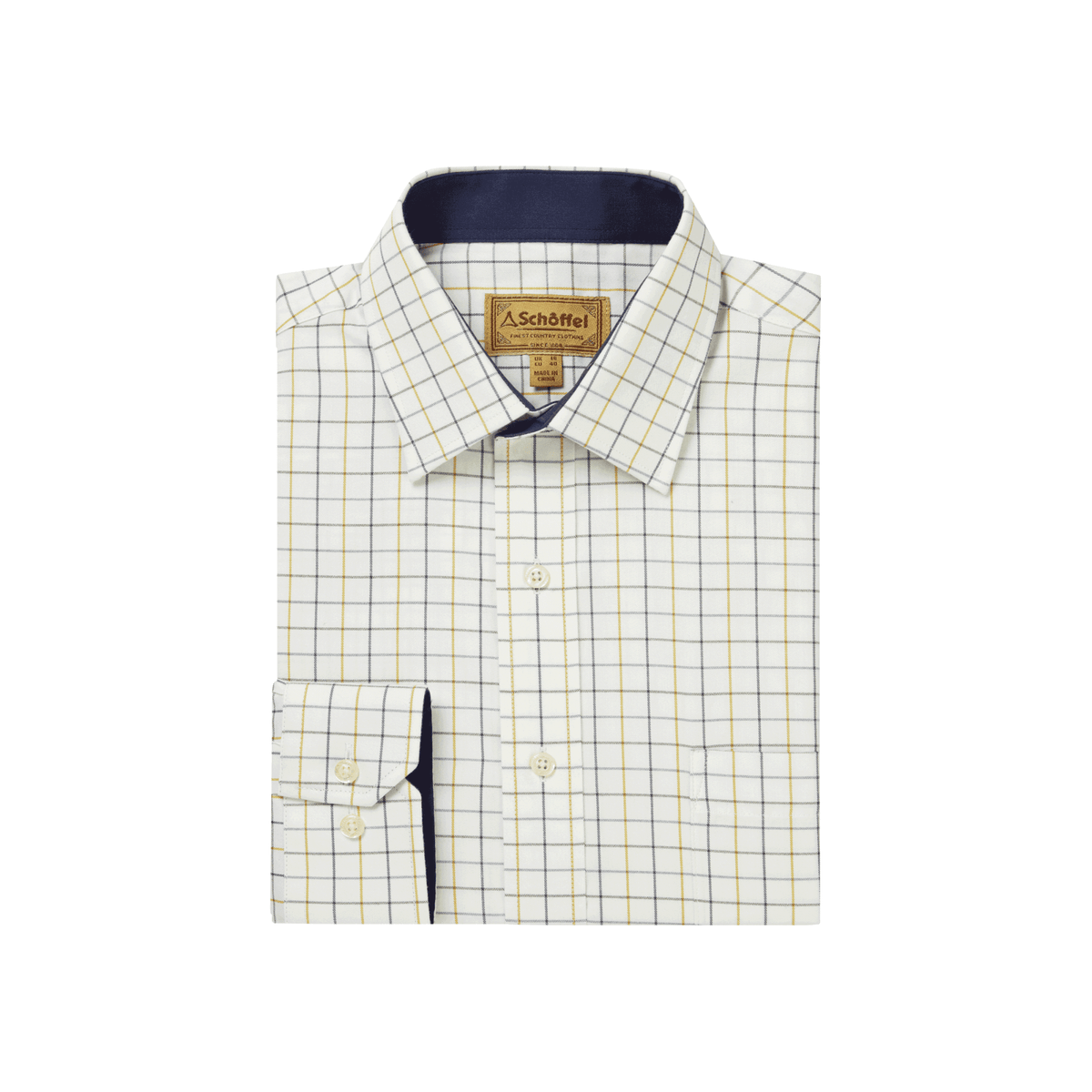 Burnham Tattersall Classic Shirt   - Vintage Navy Tattersall