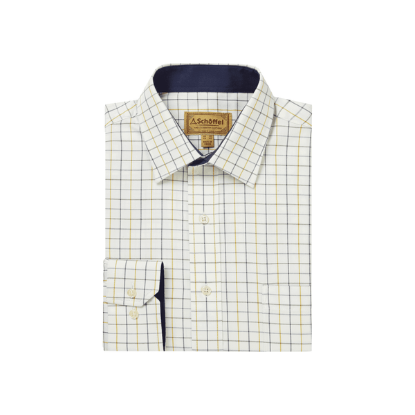 Burnham Tattersall Classic Shirt   - Vintage Navy Tattersall