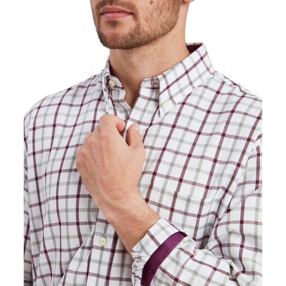 Brancaster Classic Shirt - Wine Check