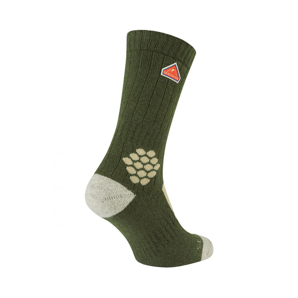 Scarning Recycled Wool Mid Twisted Sock with Cashmere - Green