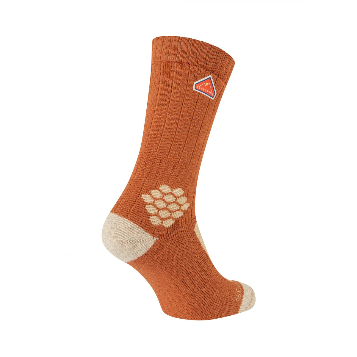 Scarning Recycled Wool Mid Twisted Sock with Cashmere - Rust