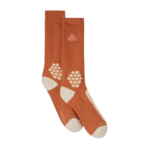 Scarning Recycled Wool Mid Twisted Sock with Cashmere - Rust