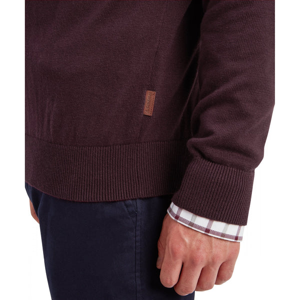 Calton Cotton Cashmere 1/4 Zip Jumper - Wine